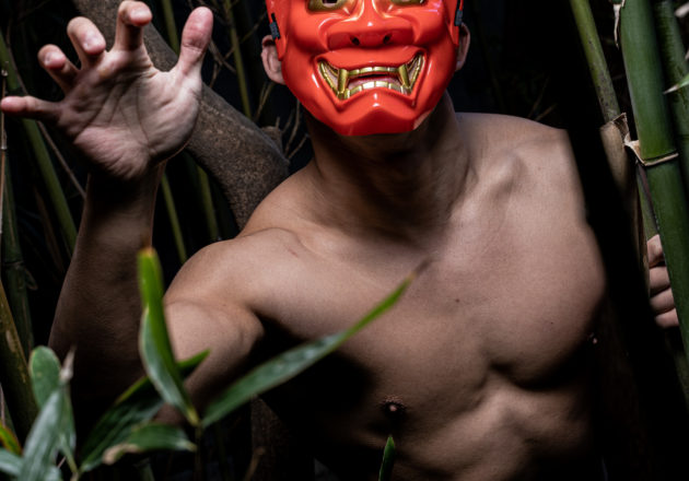 地獄から現れた鬼マッチョ(縦型写真)@写真　節分