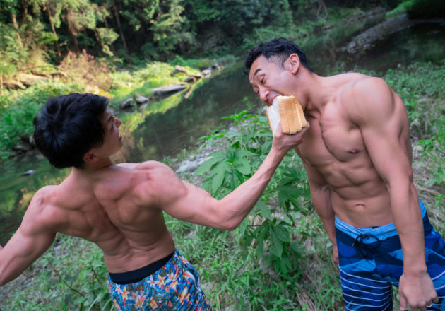 夏の食パン祭り/reference photo muscle bread＠フリー素材　筋肉