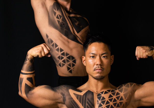 【アートなマッチョ】reference photo for drawing muscle/art of muscle body painting/アートなマッチョ@フリー素材　筋肉