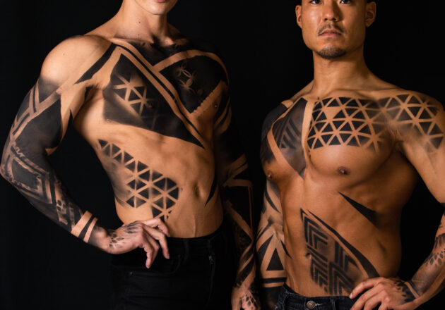 【アートなマッチョ】reference photo for drawing muscle/art of muscle body painting/アートなマッチョ@フリー素材　筋肉