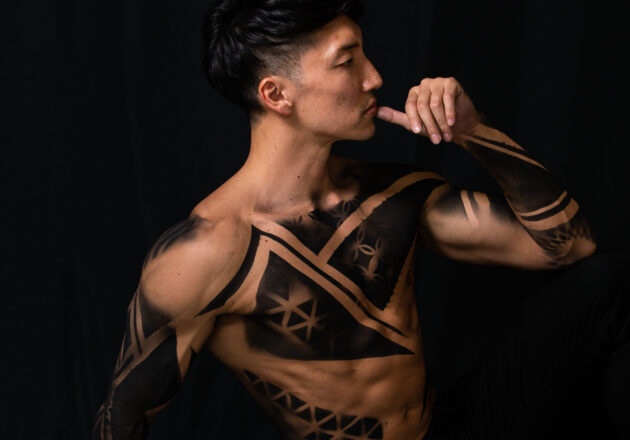 【アートなマッチョ】reference photo for drawing muscle/art of muscle body painting/アートなマッチョ@フリー素材　筋肉