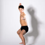 ファイティングポーズのマッチョ(中国拳法）(360度のマッチョ)@ポーズ集　筋肉