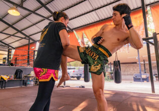 knee kicks at the thai boxing gym stock photos for reference