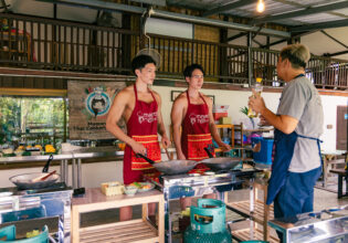 Thai cooking school class muscularmen@muscular men stock photos fore pose reference
