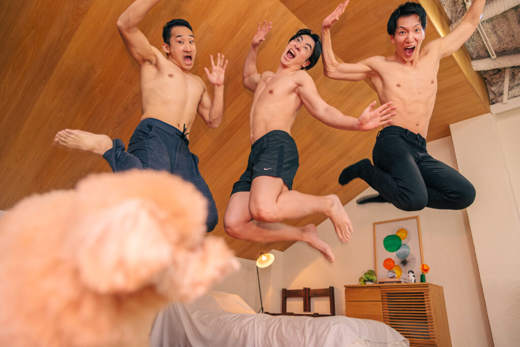 ワンちゃんの可愛さに爆死するマッチョ