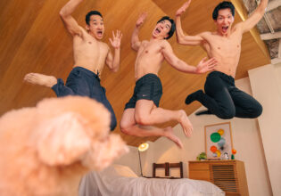 ワンちゃんの可愛さに爆死するマッチョ