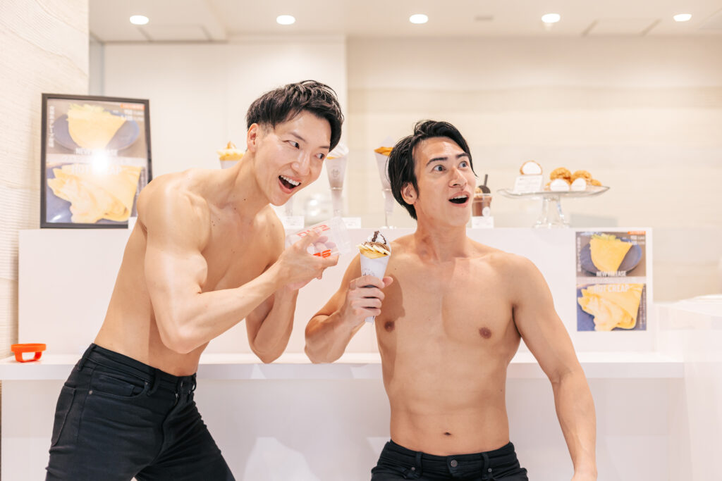 ソフトクリームにこっそりプロテインを入れるマッチョ/マッチョフリー素材